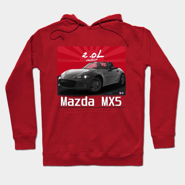 Mazda MX5 ND Black Hoodie by PjesusArt